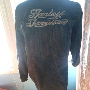 🧡 Harley Davidson Denim Shirt Plus size